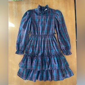 Yves Saint Laurent Multicolor Plaid Kids Dress